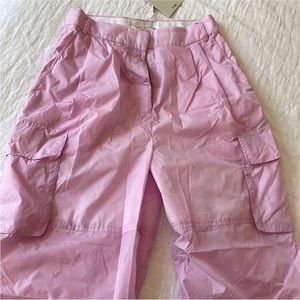 NWT Tibi Nylon Pleated Cargo Pants